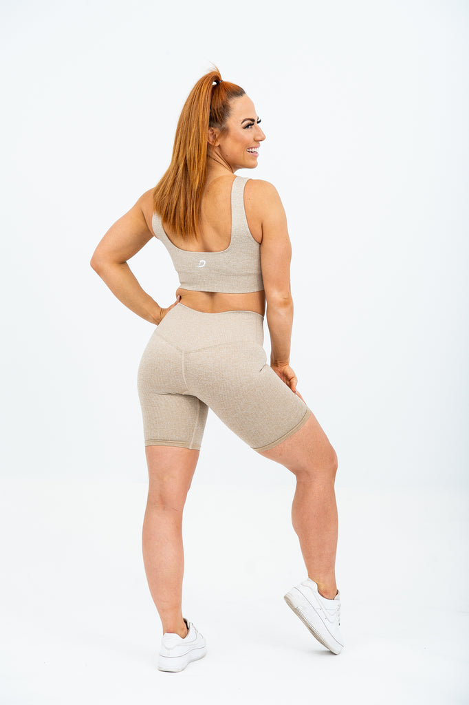 Ribbed Seamless Crop - Beige